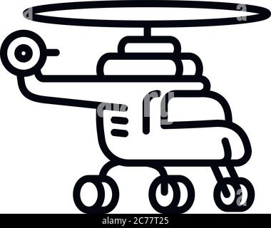 Flight helicopter icon. Outline flight helicopter vector icon for web design isolated on white background Stock Vector