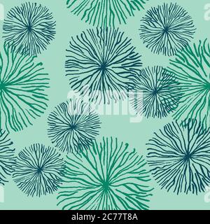 Seamless pattern with abstract floral structures and elements. Vector illustration Stock Vector