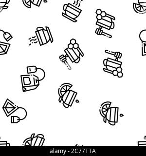 Tea Ceremony Tradition Seamless Pattern Vector Stock Vector