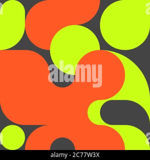 Background with geometric round shapes in Bauhaus style, geometric abstract modern pattern Stock Vector
