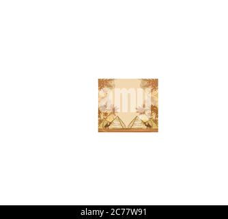 Camel in egypt desert - decorative vintage card Stock Vector