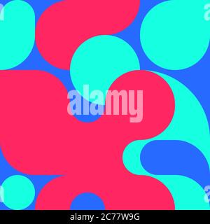Background with geometric round shapes in Bauhaus style, geometric abstract modern pattern Stock Vector