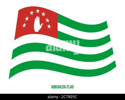 Abkhazia Flag Waving Vector Illustration on White Background. Abkhazia National Flag. Stock Vector
