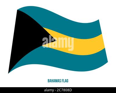 Bahamas Flag Waving Vector Illustration on White Background. Bahamas National Flag. Stock Vector