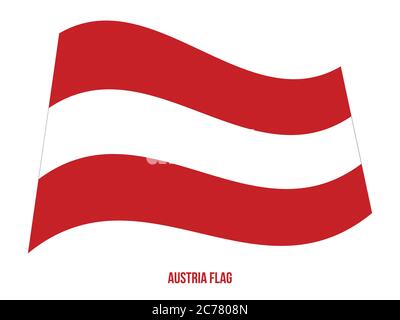 Austria Flag Waving Vector Illustration on White Background. Austria National Flag. Stock Vector