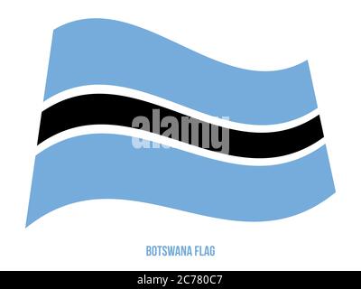 Botswana Flag Waving Vector Illustration on White Background. Botswana National Flag. Stock Vector