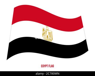 Egypt Flag Waving Vector Illustration on White Background. Egypt National Flag. Stock Vector