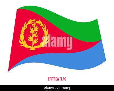 Eritrea Flag Waving Vector Illustration on White Background. Eritrea National Flag. Stock Vector