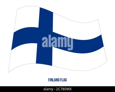 Finland Flag Waving Vector Illustration on White Background. Finland National Flag. Stock Vector
