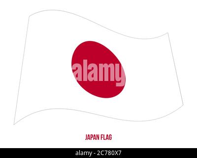 Japan Flag Waving Vector Illustration on White Background. Japan National Flag. Stock Vector