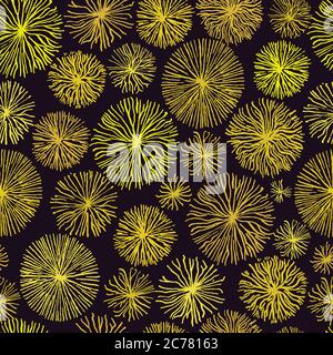 Seamless pattern with abstract floral structures and elements. Vector illustration Stock Vector