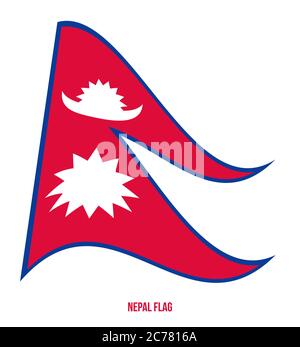 Nepal Flag Waving Vector Illustration on White Background. Nepal ...