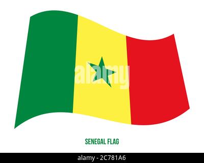 Senegal Flag Waving Vector Illustration on White Background. Senegal National Flag. Stock Vector
