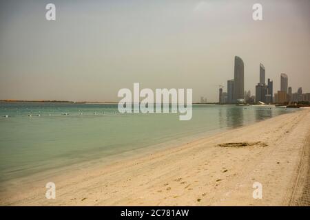 Al Bahar beach at Abu Dhabi in United Arab Emirates Stock Photo