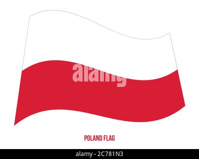 Poland Flag Waving Vector Illustration on White Background. Poland National Flag. Stock Vector