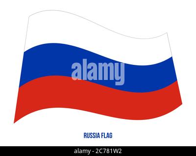 Russia Flag Waving Vector Illustration on White Background. Russia National Flag. Stock Vector
