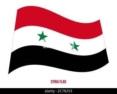 Syria Flag Waving Vector Illustration on White Background. Syria National Flag. Stock Vector