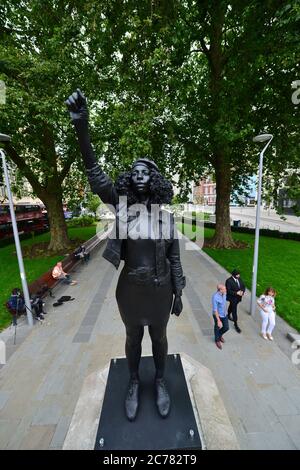 A Surge of Power (Jen Reid) 2020, by prominent British sculptor Marc Quinn, which has been installed in Bristol on the site of the fallen statue of the slave trader Edward Colston. Stock Photo
