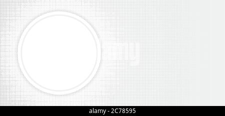 White abstract halftone background circle frame space for content overlap design. vector illustration. Stock Vector