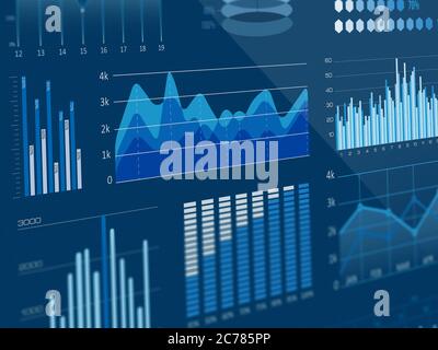 Business statistics graphs Stock Photo