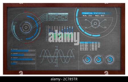 Diagrams on a blackboard Stock Photo