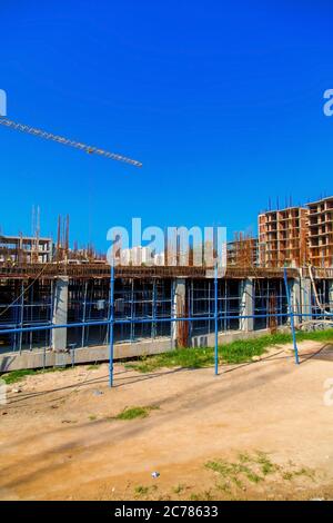 Indore, India - October 2018 : clear view of a new constructing buildings in Indore Stock Photo