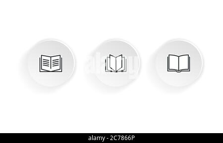 Open books icon set. Vector on isolated white background. EPS 10 Stock Vector