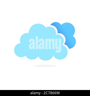 Blue fluff clouds icon isolated on white background vector object Stock Vector