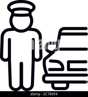 Car valet icon. Outline car valet vector icon for web design isolated on white background Stock Vector