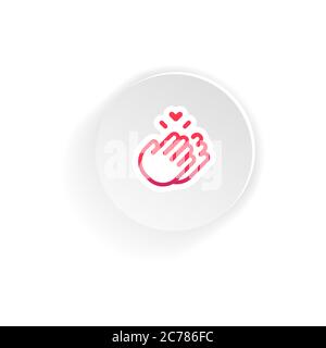 Clapping Hands icon. Thank you sign mockup, sticker template. Vector on isolated white background. EPS 10 Stock Vector