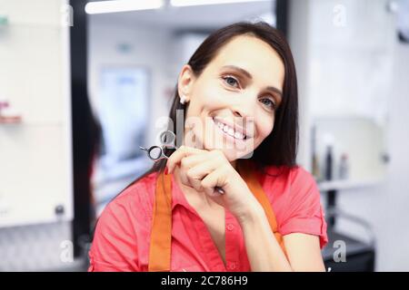 Cheerful happy lady in uniform Stock Photo