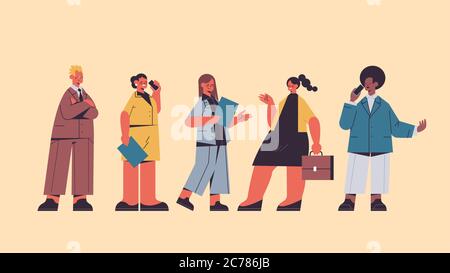 set businesspeople holding folder mix race business people team office workers in casual clothes male female cartoon characters collection full length horizontal vector illustration Stock Vector