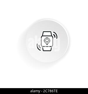 Smart watch with pinpoint location. Gps tracking, pin. Vector on isolated white background. EPS 10 Stock Vector