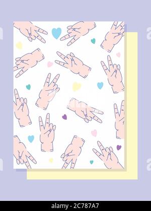 left handers day hands peace and love gesture design banner vector illustration Stock Vector