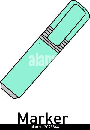 marker isolated on white. vector illustration. Painting. felt-tip pen Stock Vector