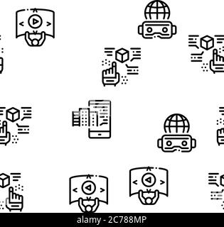 Simulation Equipment Seamless Pattern Vector Stock Vector