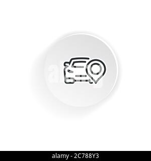 Car location pin icon. Geolocation auto. Vector on isolated white background. EPS 10 Stock Vector