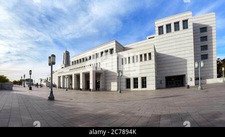 Salt Lake City, USA - October 23, 2016: Panoramic view of The Church of Jesus Christ of Latter Day Saints Conference Center. Stock Photo