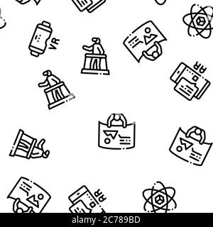 Simulation Equipment Seamless Pattern Vector Stock Vector