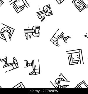 Pvc Window Frames Seamless Pattern Vector Stock Vector