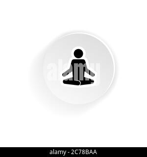 Yoga meditation exercise icon. Lotus position silhouette. Vector on isolated white background. EPS 10 Stock Vector