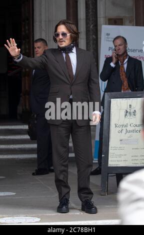 pic shows:     Johnny Depp arrives the High Court in London  today. 15.7.20 Picture by Gavin Rodgers/ Pixel8000 Stock Photo
