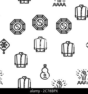 Chinese New Year Feast Seamless Pattern Vector Stock Vector