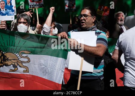 Iranian, Indian & Hong Konger Anti CCP Protest Stock Photo