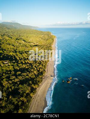 Aerial View of Playa los Angeles, Magdalena Department, Caribbean, Colombia, South America Stock Photo