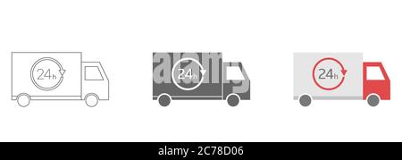 24 hours delivery vector icons Stock Vector