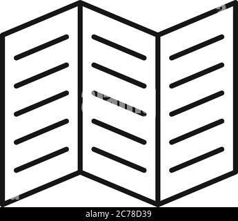 Trifold brochure icon. Outline trifold brochure vector icon for web design isolated on white background Stock Vector