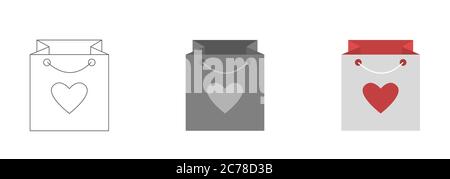 Bag with heart icons Stock Vector