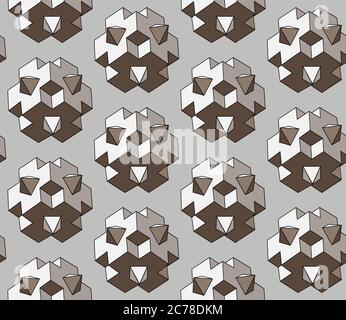 Grey geometric seamless summer pattern. Stock Vector