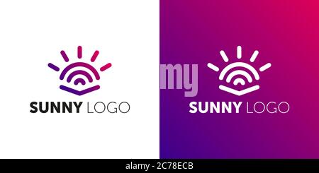 abstract stylized summer sun icon. Vector logo template. Stock Vector
